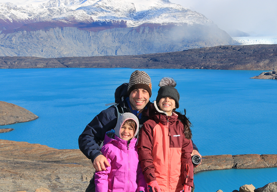 Damily and children in Patagonia